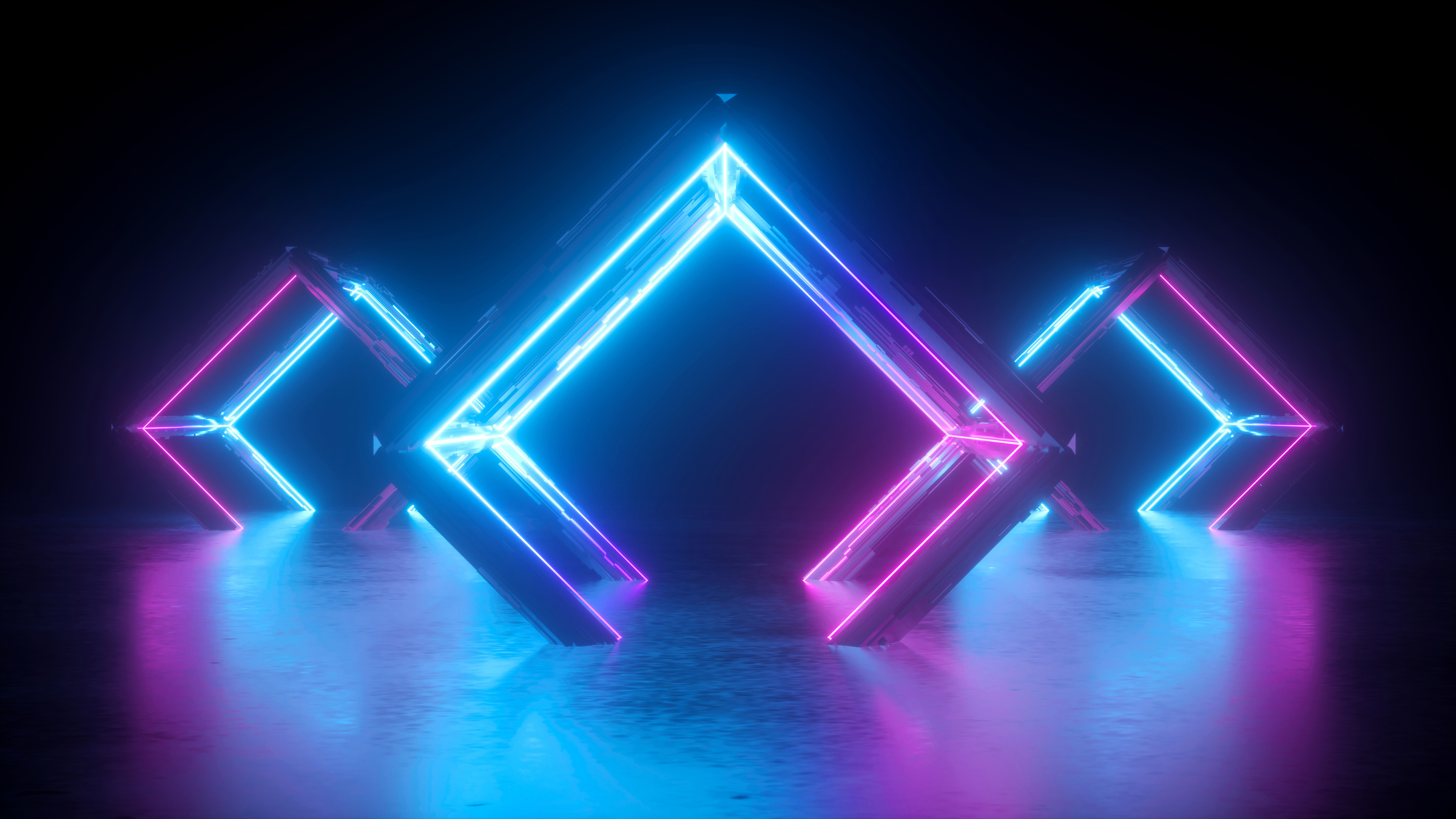 3D Abstract Neon Background